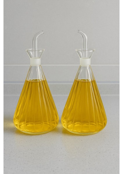 Modern Tasarım Borosilikat Cam Yağdanlık 2’li Set – Optik Çizgili 1000 ml (Stantsız) Lumia fiyatları