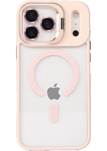 CPT16 Apple iPhone 17 Pro Remim Lensli Magsafe Standlı Kapak - Pembe fiyatları