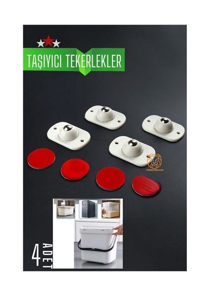 Modacar Bilyeli Mini Taşıyıcı Tekerlek Seti 360D Yapışkanlı