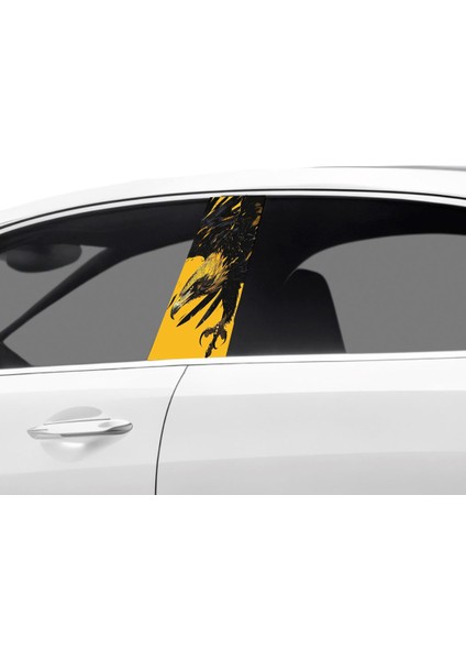 Araç Kapı Direk Kaplama Folyosu Kartal Desenli (Sağ Sol Takim) (2 Adet) - 22X50 cm