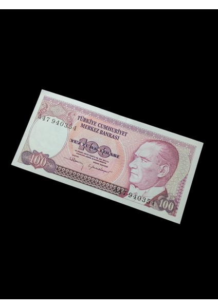 7. Emisyon A Serisi 100 Türk Lirası Kağıt Koleksiyon Para . Numismatik, Antikalar, Hobi Hediye