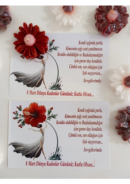 8 Mart Dünya Kadınlar Günü Hediyelik Papatya Mum (5 Adet) fiyatları