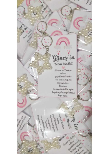 16 Adet Inci Yıldız Anahtarlık