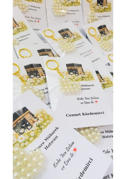 Incili Kalpli Hediyelik Anahtarlık Hac Umre Anısı 20 Adet