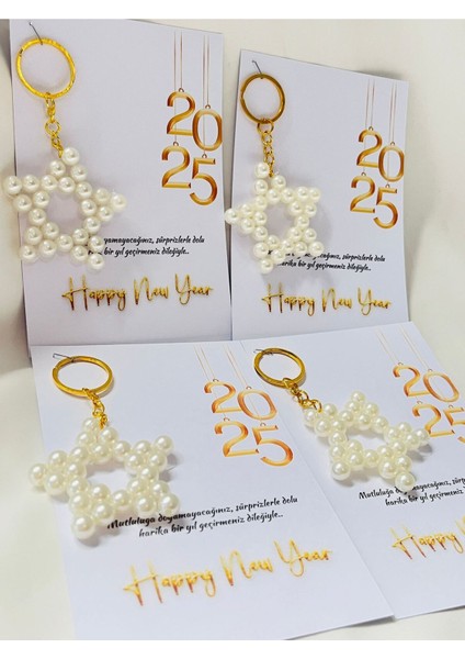 Yılbaşı Noel Hediyelikleri Incili Yıldız Anahtarlık 15 Adet fiyatları