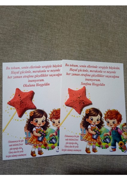 Tohumlu Kart Okula Hoşgeldin Hediyesi 10 Adet