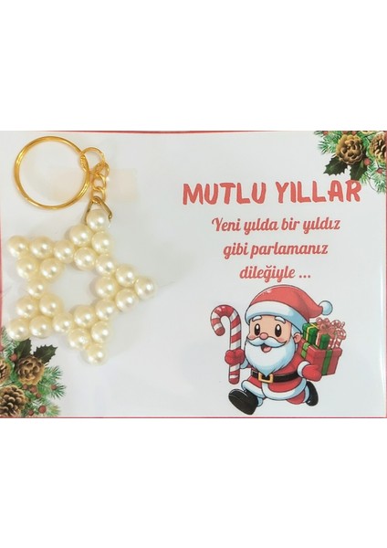 Yeni Yıl Yılbaşı Hediyesi Inci Yıldız Anahtarlık ( 10 Adet) fırsatları