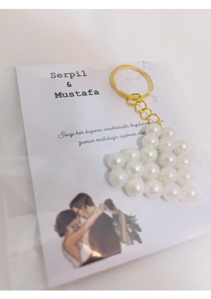 Incili Kalpli Hediyelik Anahtarlık Söz/nişan/nikah/doğum Günü/kına 20 Adet fiyatları