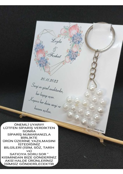 Inci Kalp Anahtarlık (24 Adet)