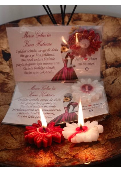 10 Adet Kına Hatırası Papatya Mum, Kına Mumu fiyatları