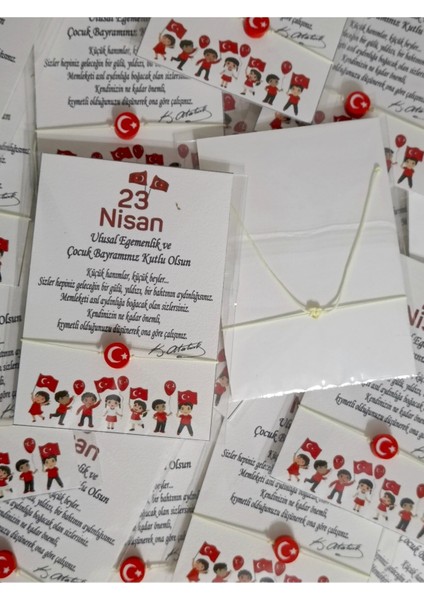 20 Adet 29 Ekim Cumhuriyet Bayramı 23 Nisan Hediyelik Asansörlü Bayraklı Bileklik ve Balon fırsatları