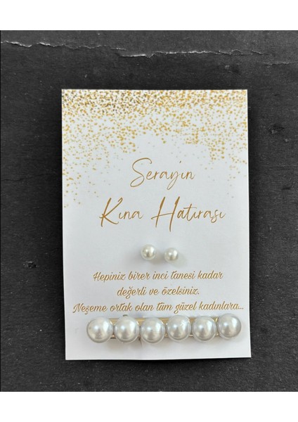 Kına Gecesi Hediyeliği Inci Toka ve Küpe (24 Adet) Incitokaküpe1
