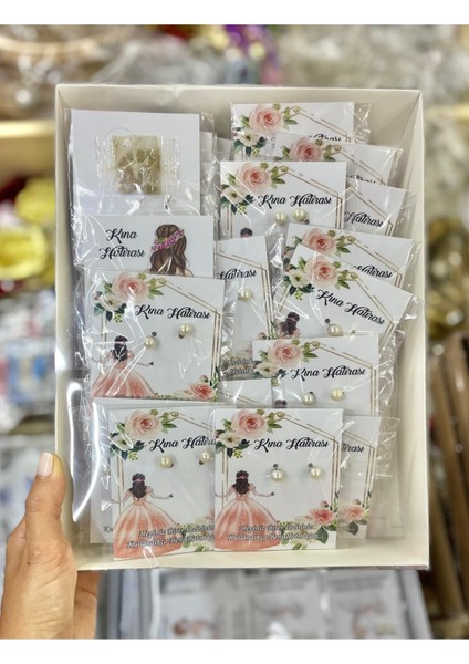 40 Adet Kına Gecesi Hediyelik Küpe ve Toz Kına