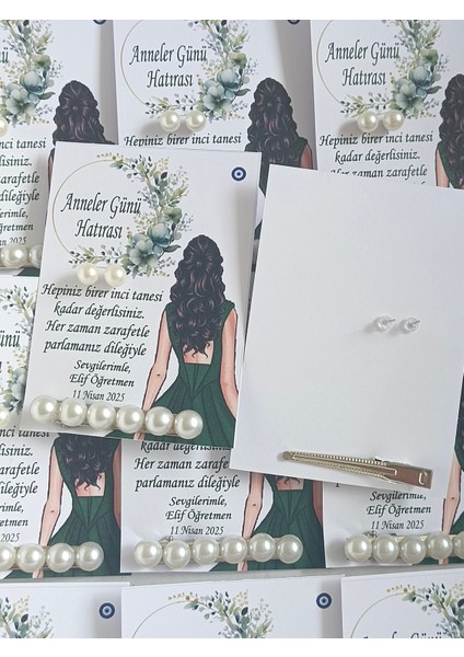 10 Adet Anneler Günü Hediyesi Inci Küpe ve Inci Toka