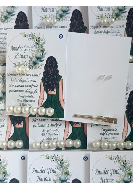 10 Adet Anneler Günü Hediyesi Inci Küpe ve Inci Toka modelleri