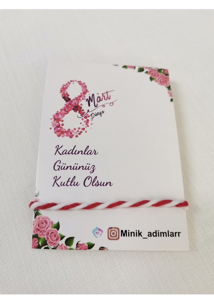 20 Adet 8 Mart Dünya Kadınlar Günü Hediyesi Kırmızı Beyaz Şans Bilekliği Dilek Bilekliği