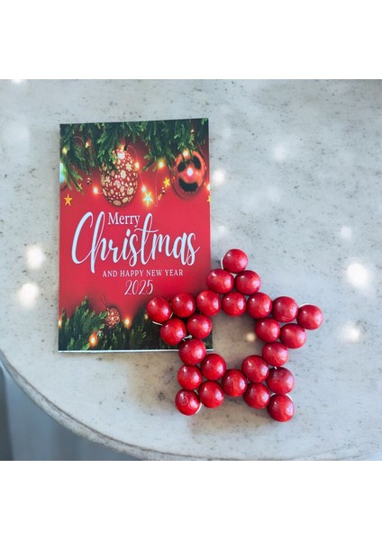 Ahşap Yıldız Anahtarlık ve Hediye Kartı Seti-Yılbaşı Tebrik Kartı-5 Adet-Kurumsal Hediye-Yeni Yıl indirimleri