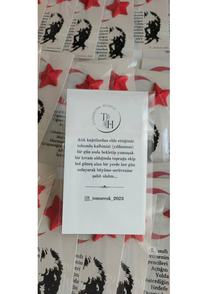 15 Adet Tohumlu Kart 29 Ekim Cumhuriyet Bayramı Hediyelik fiyatları