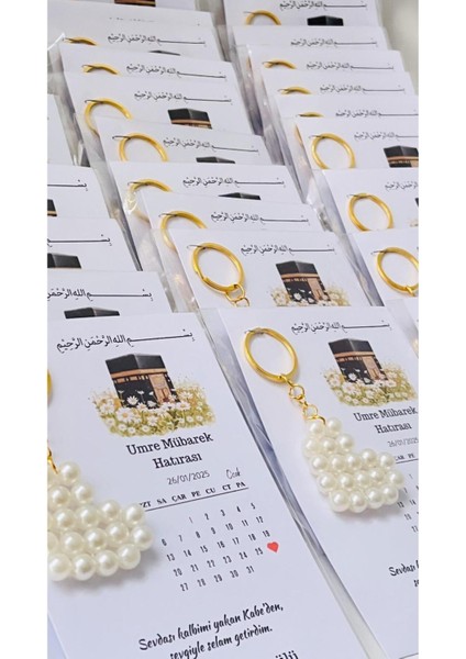 Incili Kalpli Hediyelik Anahtarlık Hac Umre Anısı 20 Adet