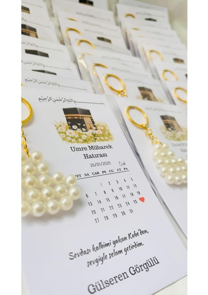 Incili Kalpli Hediyelik Anahtarlık Hac Umre Anısı 20 Adet fiyatları