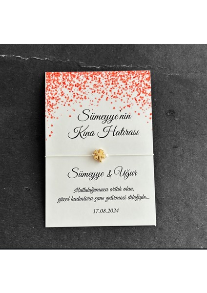 Kına Hatırası Hediyeliği Şans Bilekliği (32 Adet) SANSBILEKLIĞI93