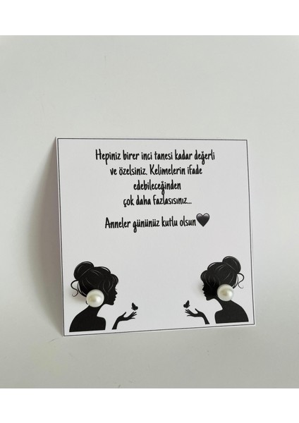 Bursatasarımdünyası 10 Adet Inci Küpeli Anneler Günü Hediyesi