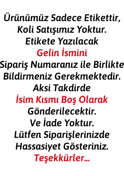 Çeyiz Kolisi Etiketi A4 / 15 Adet fiyatları