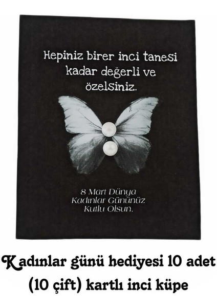 15 Adet 8 Mart Dünya Kadınlar Günü Hediyesi Inci Küpe