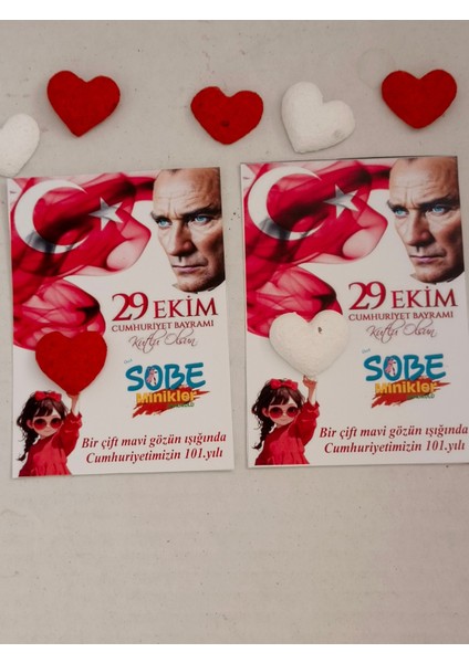 20 Adet 29 Ekim Cumhuriyet Bayramı 23 Nisan Ulusal Egemenlik ve Çocuk Bayramı Tohumlu Kalp