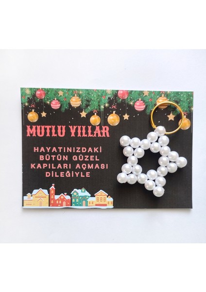 10 Adet Yeniyıl Yılbaşı Hediyesi Inci Anahtarlik fiyatları