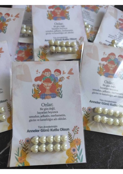 Anneler Gününe Özel Hediyelik Inci Toka 15 Adet