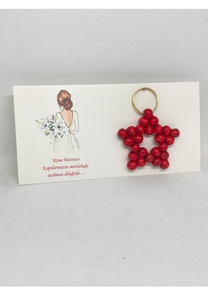 Yıldız Boncuk Anahtarlık Gümüş Hediyelik Söz, Nişan, Kına, 25 Adet Tek Tek Paketli