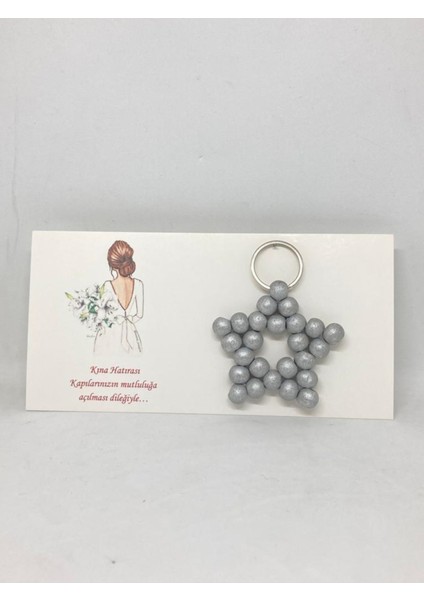 Yıldız Boncuk Anahtarlık Gümüş Hediyelik Söz, Nişan, Kına, 25 Adet Tek Tek Paketli modelleri