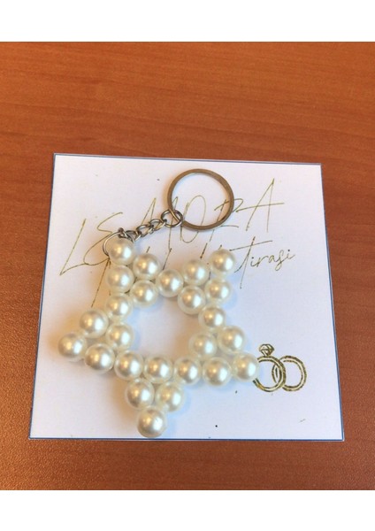 Hediyelik Inci Yıldız Anahtarlık 5 Adet