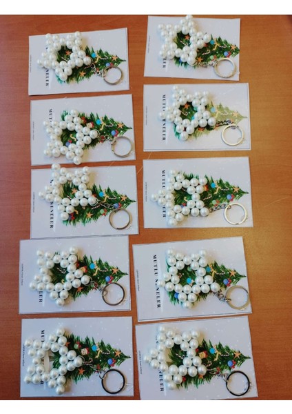 Hediyelik Inci Yıldız Anahtarlık 5 Adet