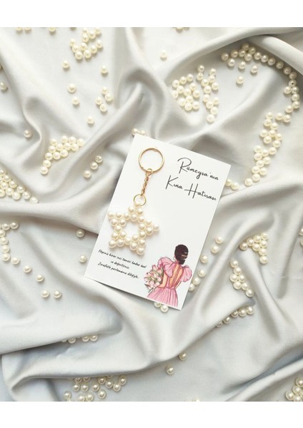 10 Adet Yenidoğan, Mevlid, Doğum Günü, Düğün, Kına Hediyelik Inci Yıldız Boncuk Anahtarlık indirimleri