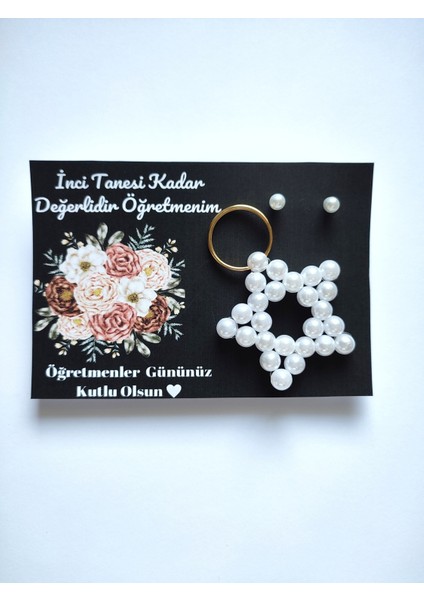 10 Adet Öğretmenler Günü Hediyesi Inci Küpe ve Anahtarlık fiyatları