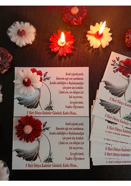 8 Mart Dünya Kadınlar Günü Hediyelik Papatya Mum (10 Adet) fiyatları