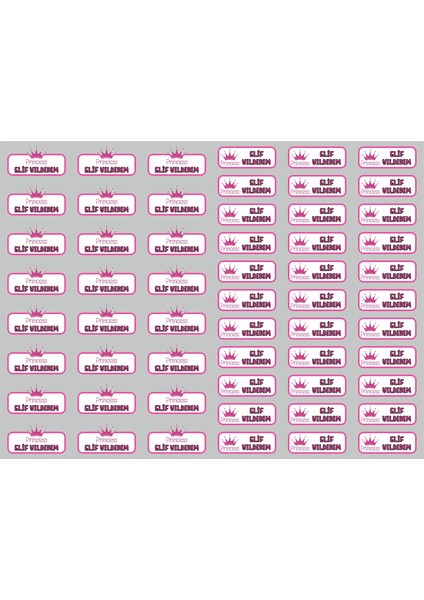 Prenses Modeli Kreş Anaokulu Ilkokul Kıyafet Eşya Yaka Ense Isim Etiketi 57 Adet fiyatları