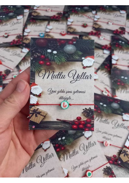 Mutlu Yıllar Konseptli Yılbaşı Karışık Temalı Fimo Figür Bileklik Hediyeliği 32 Adet fırsatları