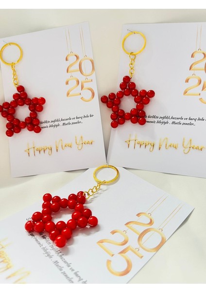 Yılbaşı Noel Hediyelikleri Incili Yıldız Anahtarlık 15 Adet fiyatları