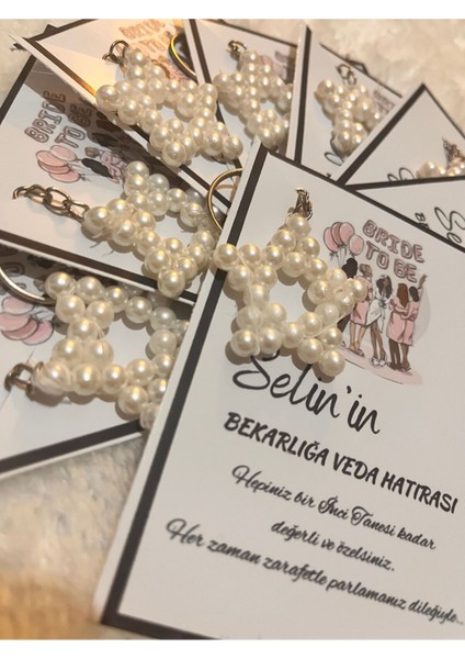 Düğün-Nişan-Söz-Nikah Hediyelik Inci Anahtarlık 50 Adet