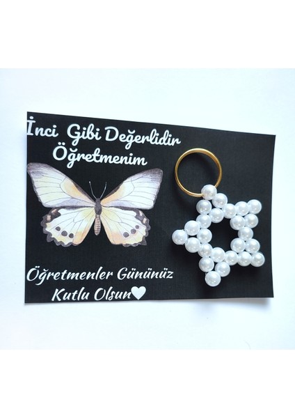10 Adet Öğretmenler Günü Hediyesi Inci Anahtarlik