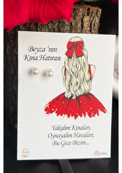 Inci Küpe Kına Gecesi Hediye Nişan Hediyelik Küpe Bekarlığa Veda Partisi Hediye, Nikah, Düğün 18'li