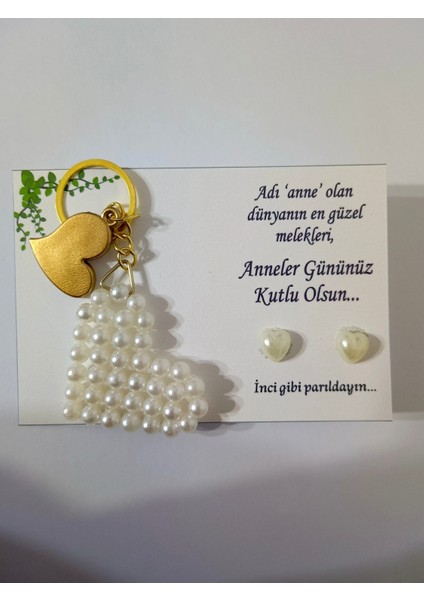 10 Adet Anneler Günü Hediyesi Inci Küpe ve Anahtarlık fiyatları