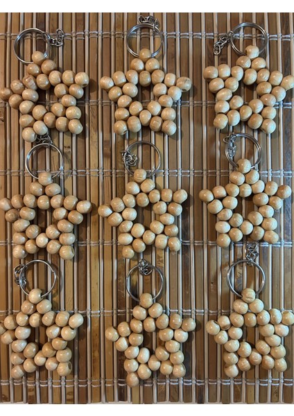 Boncuk Yıldız Anahtarlık (Jelatinli) Ahşap Cilalı 10 Adet fiyatları