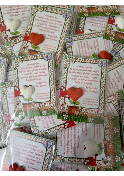 15 Adet Karne Hediyesi Tohumlu Kalp modelleri