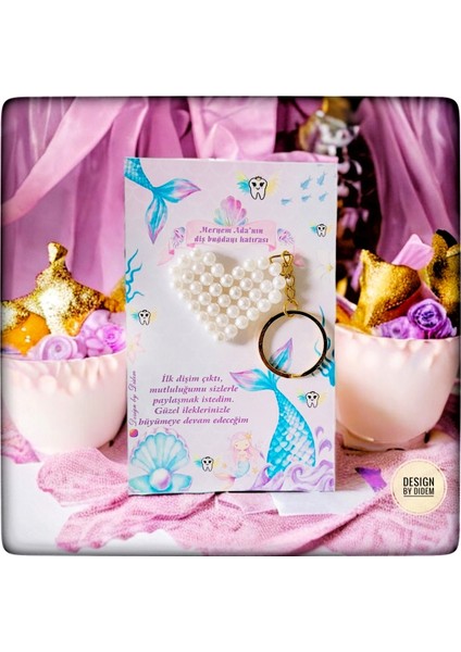 20LI Diş Buğdayı Hediyesi Deniz Kızı Konsept Inci Anahtarlık Diş Hediği Hatırası Ilk Dişim Çıktı