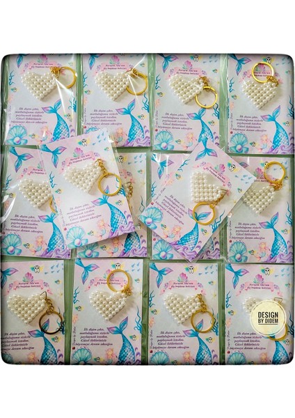 20LI Diş Buğdayı Hediyesi Deniz Kızı Konsept Inci Anahtarlık Diş Hediği Hatırası Ilk Dişim Çıktı fiyatları