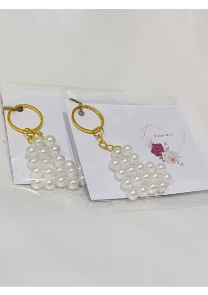 Incili Kalpli Hediyelik Anahtarlık Söz -Nişan Hediyesi (20 Adet) modelleri